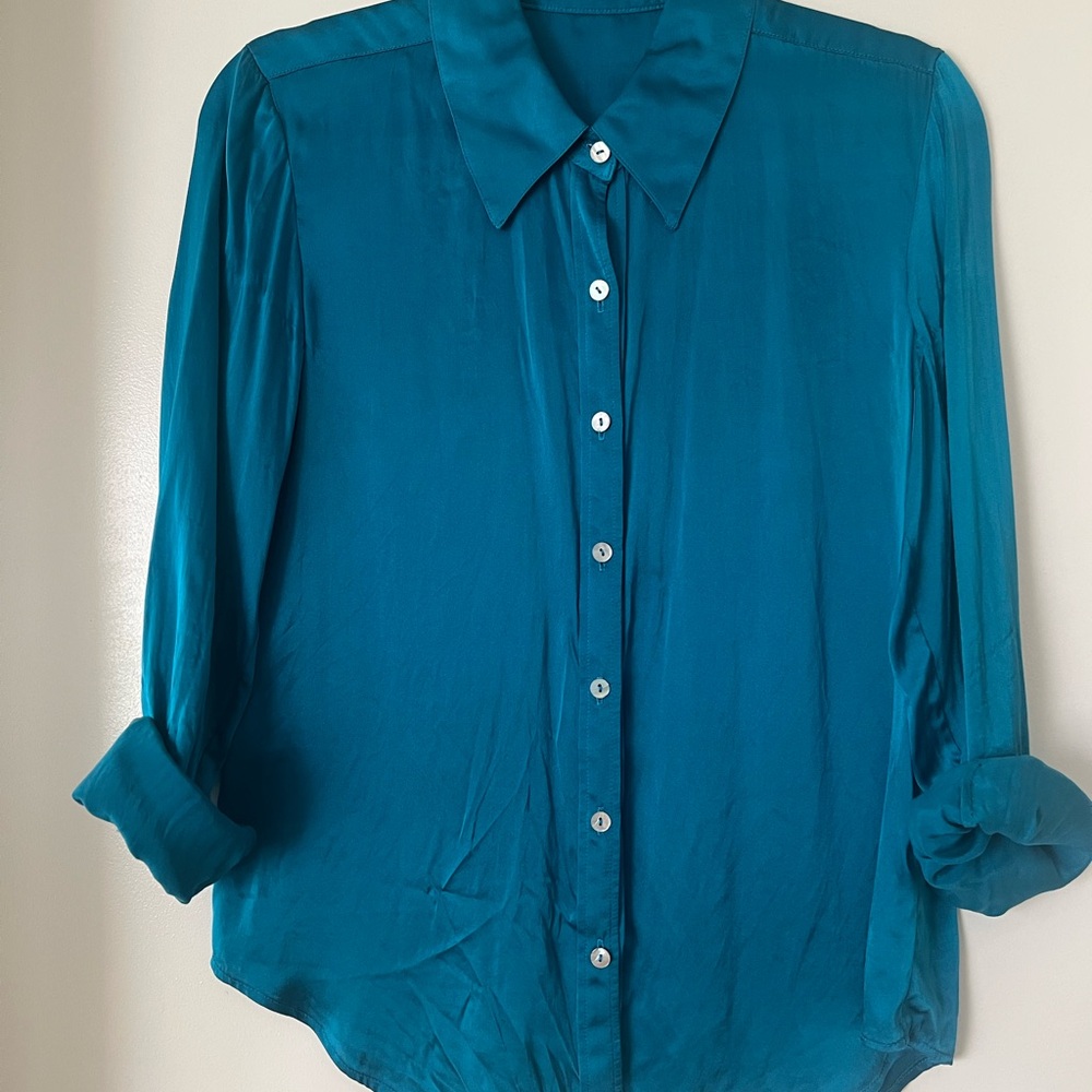 Catherinegee Teal Women's Button-Down Shirt